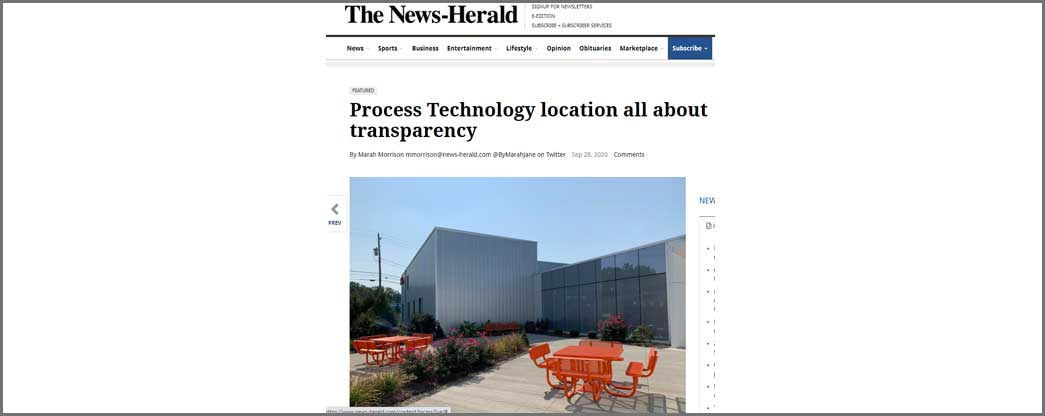 Process Technology location all about transparency - News-Herald front page story